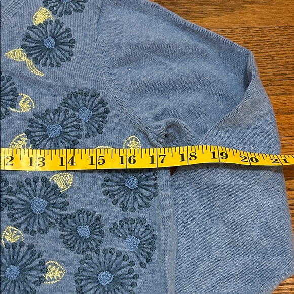 Sundance Pinwheel Cardigan Women’s Small Blue Floral Embroidered - Picture 4 of 11